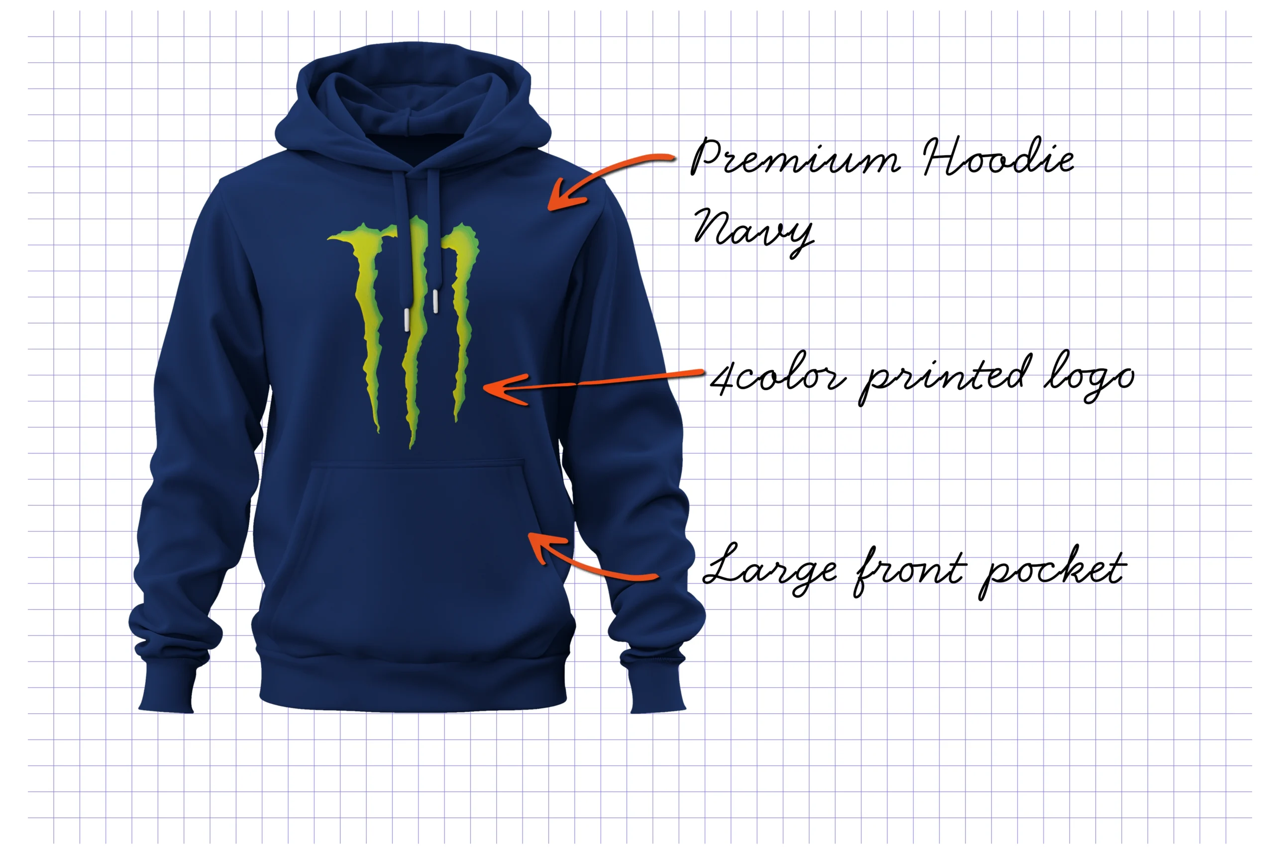 Custom hoodie design on the drawing board at Globe Promotions
